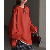 オレンジ(裏シャギー) | トレーナー レディース スウェット 薄手 大きいサイズ 無地 ビッグサイズ | HUG.U