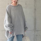 グレー | トレーナー レディース スウェット 薄手 大きいサイズ 無地 ビッグサイズ 長 | HUG.U