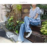 デニム パンツ ワイドパンツ 大きいサイズ ストレートパンツ フリル ジーンズ | HUG.U | 詳細画像17 