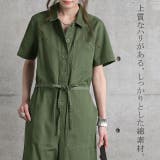 オールインワン レディース サロペット ワイドパンツ 大きいサイズ 半袖 シャ | HUG.U | 詳細画像4 