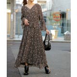 ワンピース シフォン 着痩せ ロングワンピース ロング ワンピ 花形 大きいサ | HUG.U | 詳細画像15 