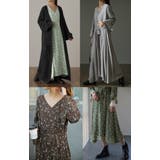 ワンピース シフォン 着痩せ ロングワンピース ロング ワンピ 花形 大きいサ | HUG.U | 詳細画像23 