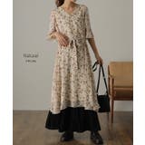 ワンピース シフォン 着痩せ ロングワンピース ロング ワンピ 花形 大きいサ | HUG.U | 詳細画像26 