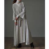 裏起毛レトログレー(レギュラー) | ワンピース シフォン 着痩せ ロングワンピース ロング ワンピ 花形 大きいサ | HUG.U