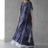 ワンピース レディース 秋 ロングワンピース 半袖 タイダイ柄 Tシャツワンピ | HUG.U | 詳細画像23 