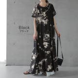 ワンピース レディース 秋 ロングワンピース 半袖 タイダイ柄 Tシャツワンピ | HUG.U | 詳細画像9 