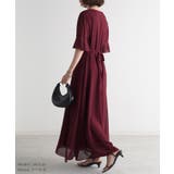 ワンピース 結婚式 ロングワンピース シフォン パーティードレス 半袖 レディ | HUG.U | 詳細画像4