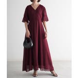 ワンピース 結婚式 ロングワンピース シフォン パーティードレス 半袖 レディ | HUG.U | 詳細画像33