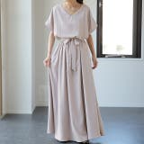 グレー | ワンピース レディース 半袖 ロングワンピース フレンチスリーブ 大きいサイズ | HUG.U