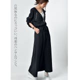ワンピース レディース  ロングワンピース マキシ 長袖 体型カバー スウェッ | HUG.U | 詳細画像3 