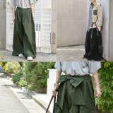 ワイドパンツ レディース ワイド リボン カーゴパンツ バックリボン チノ ベ | HUG.U | 詳細画像9 