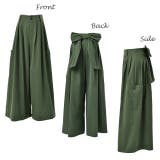 ワイドパンツ レディース ワイド リボン カーゴパンツ バックリボン チノ ベ | HUG.U | 詳細画像16 