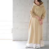 シフォンベージュ | ワンピース レディース ロングワンピース 長袖 パーカーワンピース ロング | HUG.U