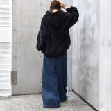 デニム ワイドパンツ レディース ワイド ワイドデニム パンツ ボトムス タッ | HUG.U | 詳細画像19 