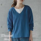 ロンT レディース 長袖 トップス Vネック カットソー 無地ロングTシャツ | HUG.U | 詳細画像10 