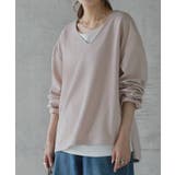 ロンT レディース 長袖 トップス Vネック カットソー 無地ロングTシャツ | HUG.U | 詳細画像2 