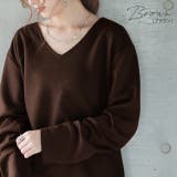 ロンT レディース 長袖 トップス Vネック カットソー 無地ロングTシャツ | HUG.U | 詳細画像9 