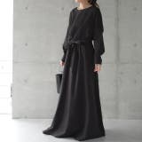 ブラック | ワンピース レディース ロングワンピース フレアワンピース Aライン ロング | HUG.U