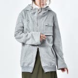 グレー | パーカー レディース ダブルジップ 長袖 アウター スウェット スエット 大き | HUG.U