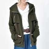 カーキ | パーカー レディース ダブルジップ 長袖 アウター スウェット スエット 大き | HUG.U