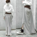 スカート 変形 ロングスカート レディース スウェット マキシスカート スリッ | HUG.U | 詳細画像22 