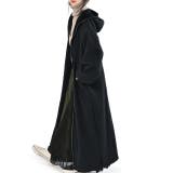 ブラック | パーカー レディース 裏ボア ロングパーカー ボアパーカー 裏起毛 ロング ア | HUG.U