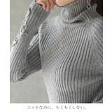 ニット レディース タートルネック トップス リブニット セーター ハイネッ | HUG.U | 詳細画像17