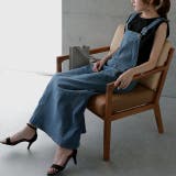 デニムブルー | 「大人シルエット」広がり過ぎないサロペスカート サロペット デニム | HUG.U