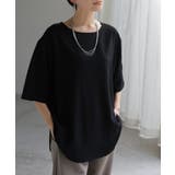 ブラック | ブラウス Tシャツ感覚 Tブラウス | HUG.U