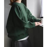 ディープグリーン | スウェット レディース トレーナー トップス チュニック 大きいサイズ 無地 | HUG.U