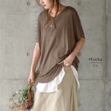 トップス レディース Tシャツ カットソー 半袖 Vネック 無地 シンプル ド | HUG.U | 詳細画像17 