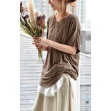 トップス レディース Tシャツ カットソー 半袖 Vネック 無地 シンプル ド | HUG.U | 詳細画像3 