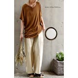 トップス レディース Tシャツ カットソー 半袖 Vネック 無地 シンプル ド | HUG.U | 詳細画像4 