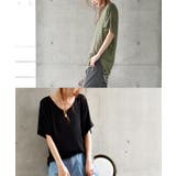 トップス レディース Tシャツ カットソー 半袖 Vネック 無地 シンプル ド | HUG.U | 詳細画像6 