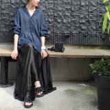 シャツ デニム デニムシャツ レディース トップス カットソー ハーフボタン | HUG.U | 詳細画像19 