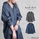 シャツ デニム デニムシャツ レディース トップス カットソー ハーフボタン | HUG.U | 詳細画像1 