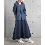 シャツ デニム デニムシャツ レディース トップス カットソー ハーフボタン | HUG.U | 詳細画像6 