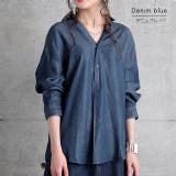 シャツ デニム デニムシャツ レディース トップス カットソー ハーフボタン | HUG.U | 詳細画像9 