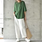 Tシャツ レディース 半袖 綿 トップス カットソー ビッグシルエット Uネッ | HUG.U | 詳細画像10