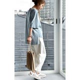 Tシャツ レディース 半袖 綿 トップス カットソー ビッグシルエット Uネッ | HUG.U | 詳細画像3