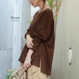 カットソー レディース 長袖 トップス ロングTシャツ レイヤード 無地 ボ | HUG.U | 詳細画像15