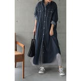 シャツワンピース デニム ロングシャツ デニムシャツワンピ シャツ レディース | HUG.U | 詳細画像13 
