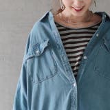 シャツワンピース デニム ロングシャツ デニムシャツワンピ シャツ レディース | HUG.U | 詳細画像16 