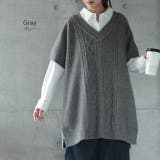 ニット ベスト レディース レイヤード ニットベスト トップス セーター 半袖 | HUG.U | 詳細画像12 