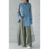 シャツ レディース サステナブル デニムシャツ デニム風 デニム トップス 刺 | HUG.U | 詳細画像13 