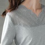 トップス レディース インナー レース 長袖 レイヤード カットソー Vネック | HUG.U | 詳細画像4 