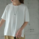 トップス レディース リブ カットソー Tシャツ 半袖 スリット レイヤード | HUG.U | 詳細画像15 