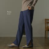 パンツ 裏起毛 ボトムス レディース ロング ゴム テーパード スリット 裏ボ | HUG.U | 詳細画像17