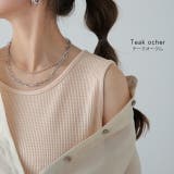 タンクトップ レディース ノースリーブ ワッフル トップス 無地 Uネック レ | HUG.U | 詳細画像11 