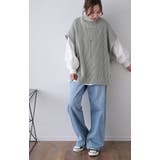 ベスト ニット 綿100% レディース 体型カバー タートル レイヤード トッ | HUG.U | 詳細画像14